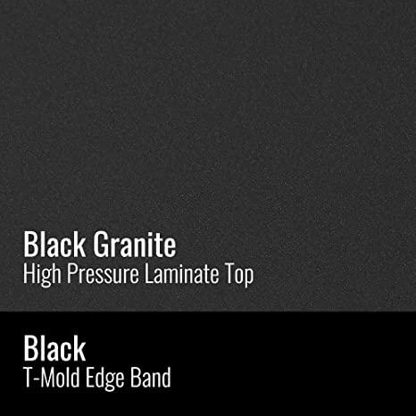 Deluxe High-Pressure Top Activity Tables 36x36", ROUND BLACK GRANITE BLACK/CHROME. Picture 2