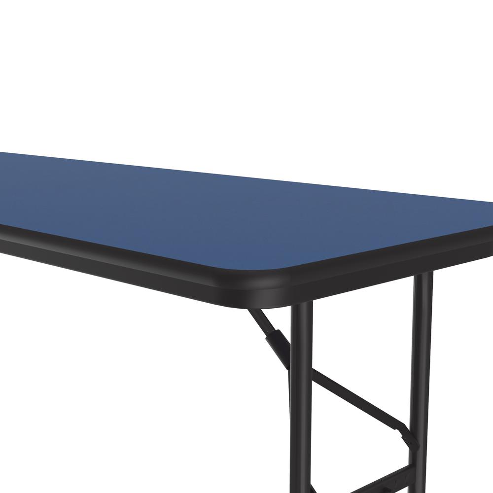 Adjustable Height High Pressure Top Folding Table 24x60" RECTANGULAR BLUE, BLACK. Picture 6