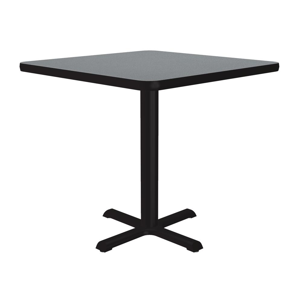 Table Height Thermal Fused Laminate Café and Breakroom Table 24x24", SQUARE GRAY GRANITE, BLACK. Picture 3