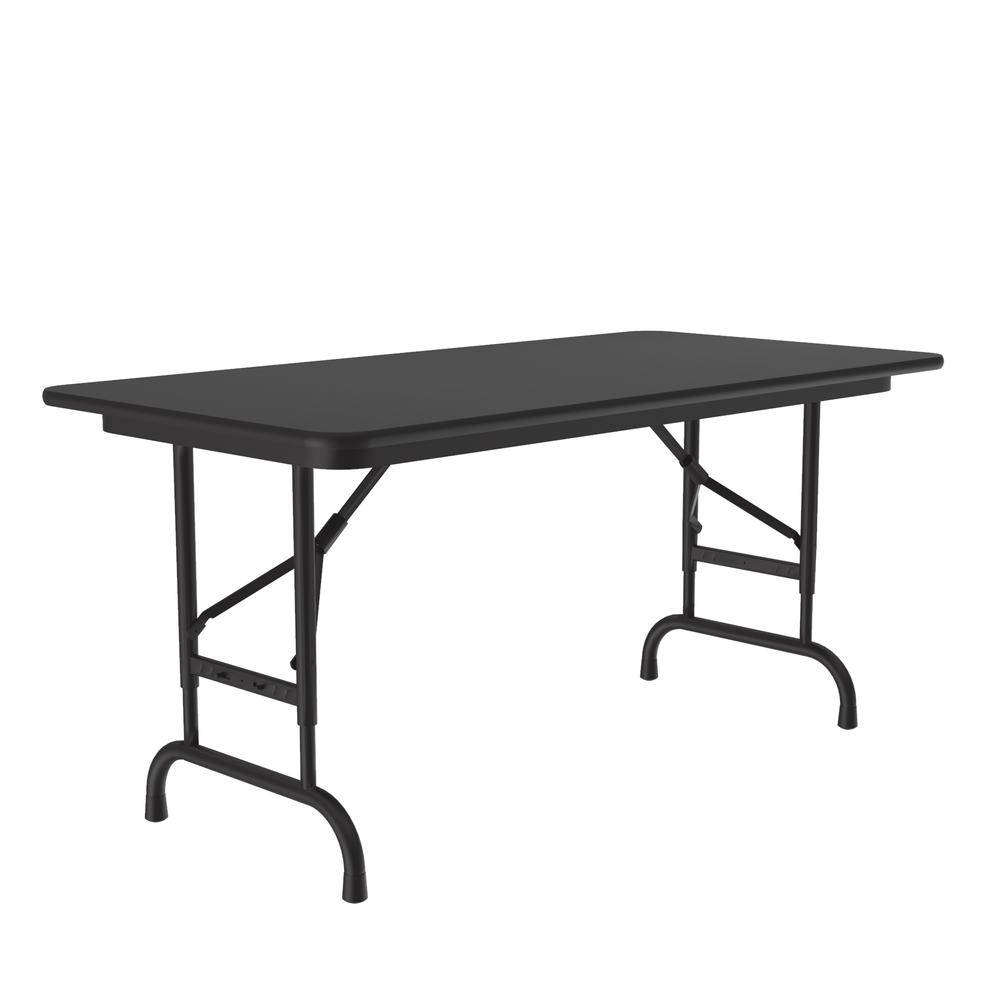 Adjustable Height Thermal Fused Laminate Top Folding Table 24x48" RECTANGULAR BLACK GRANITE, BLACK. Picture 8