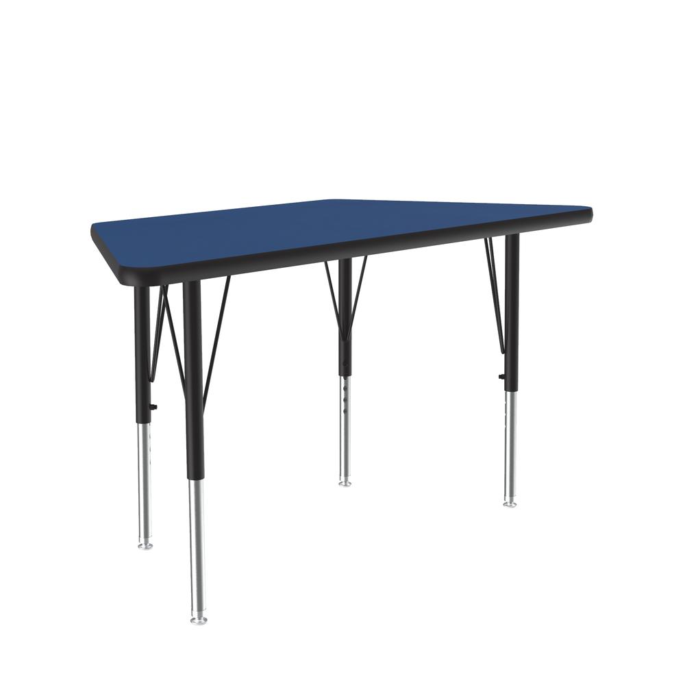 Deluxe High-Pressure Top Activity Tables 24x48" TRAPEZOID BLUE, BLACK/CHROME. Picture 3