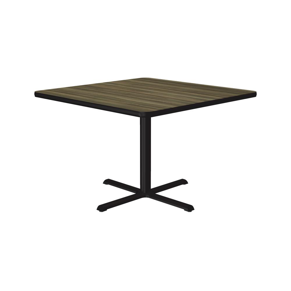 Table Height Deluxe High-Pressure Café and Breakroom Table 42x42, SQUARE COLONIAL HICKORY BLACK. Picture 2