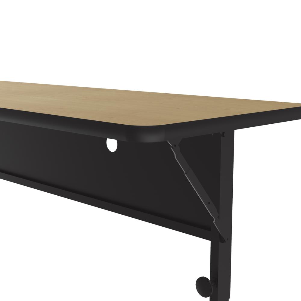 Deluxe High Pressure Top Flip Top Table, 24x60" RECTANGULAR FUSION MAPLE, BLACK. Picture 8