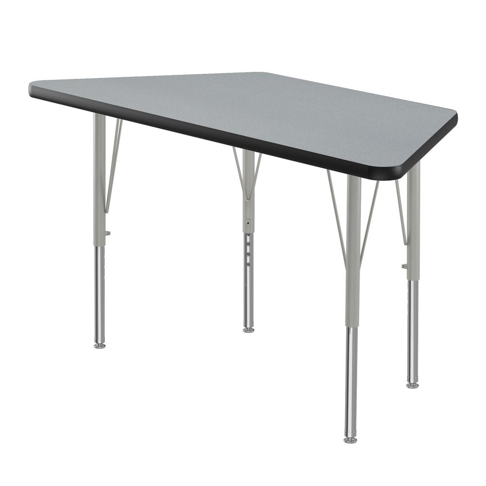 Deluxe High-Pressure Top Activity Tables, 24x48" TRAPEZOID, GRAY GRANITE SILVER MIST. Picture 9