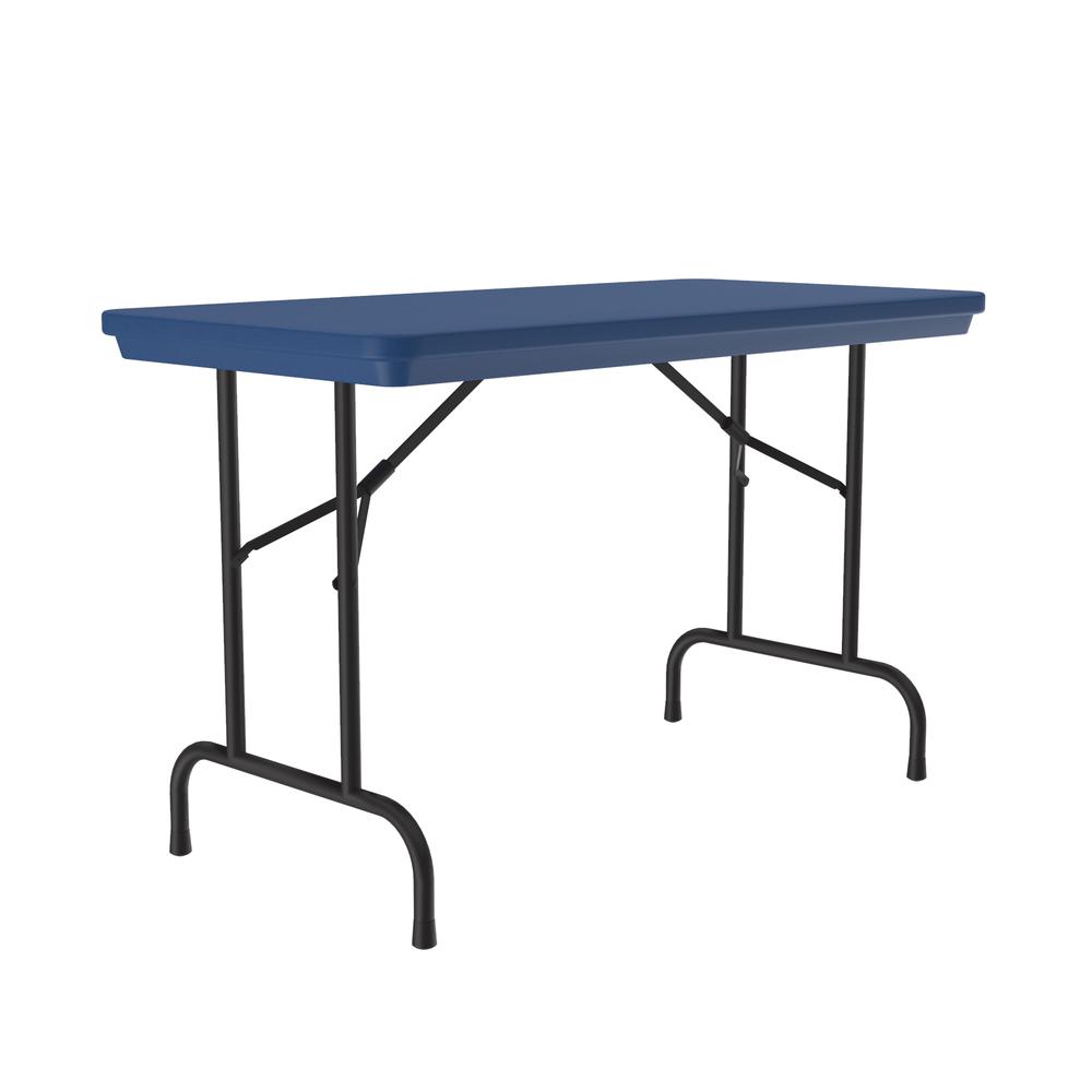 Commercial Blow-Molded Plastic Folding Table 24x48" RECTANGULAR - BLUE BLACK. Picture 7