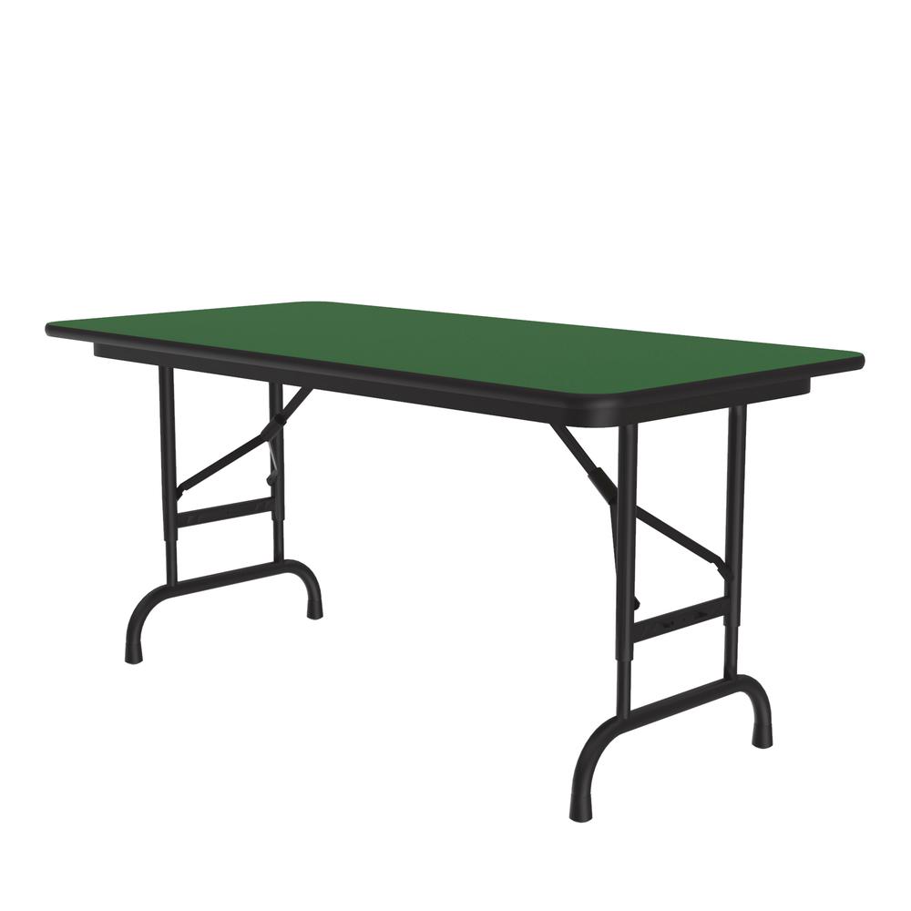 Adjustable Height High Pressure Top Folding Table, 24x48", RECTANGULAR, GREEN BLACK. Picture 2