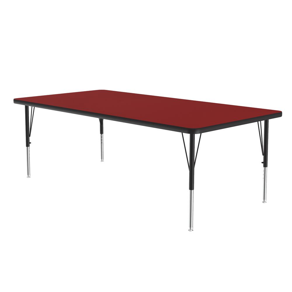 Deluxe High-Pressure Top Activity Tables 30x72", RECTANGULAR RED BLACK/CHROME. Picture 1