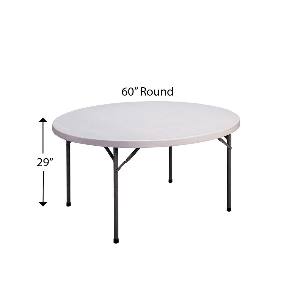 Economy Blow-Molded Plastic Folding Table, 60x60" ROUND GRAY GRANITE CHARCOAL. Picture 1