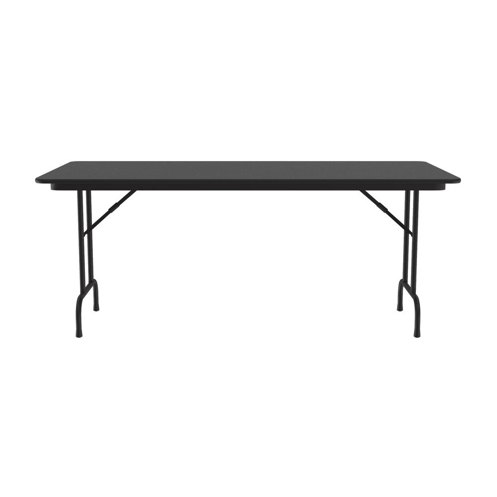 Econoline Melamine Top Folding Table, 36x96" RECTANGULAR BLACK GRANITE, BLACK. Picture 4