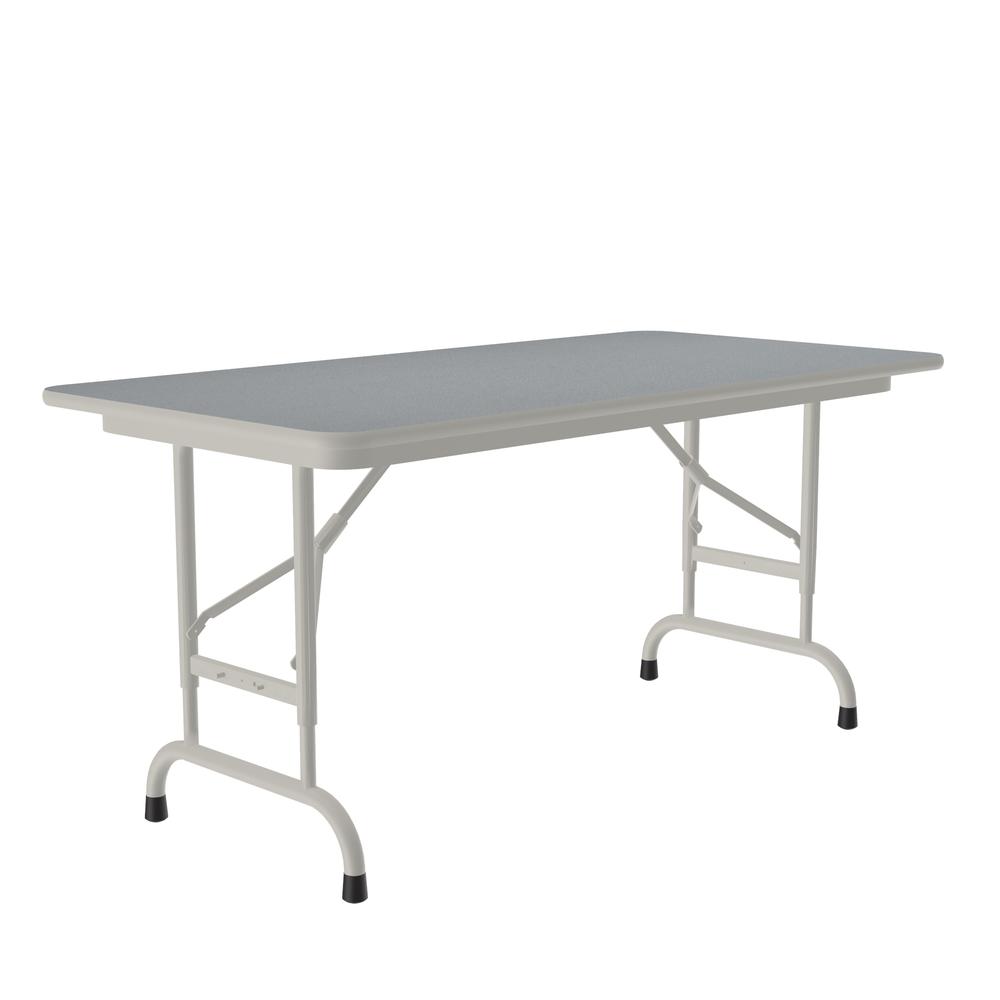 Adjustable Height Thermal Fused Laminate Top Folding Table 24x48", RECTANGULAR GRAY GRANITE, GRAY. Picture 5