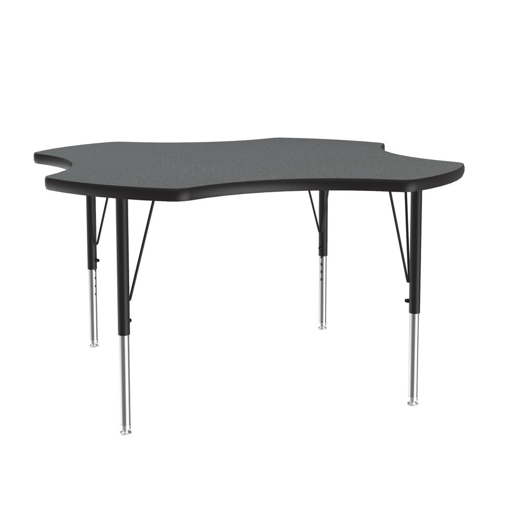 Deluxe High-Pressure Top Activity Tables, 48x48", CLOVER, MONTANA GRANITE, BLACK/CHROME. Picture 2