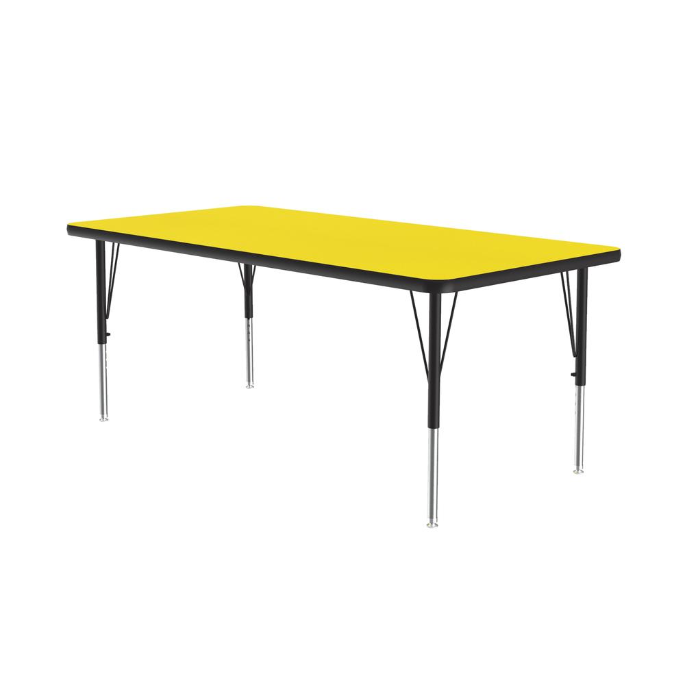 Deluxe High-Pressure Top Activity Tables, 30x48" RECTANGULAR, YELLOW  BLACK/CHROME. Picture 3