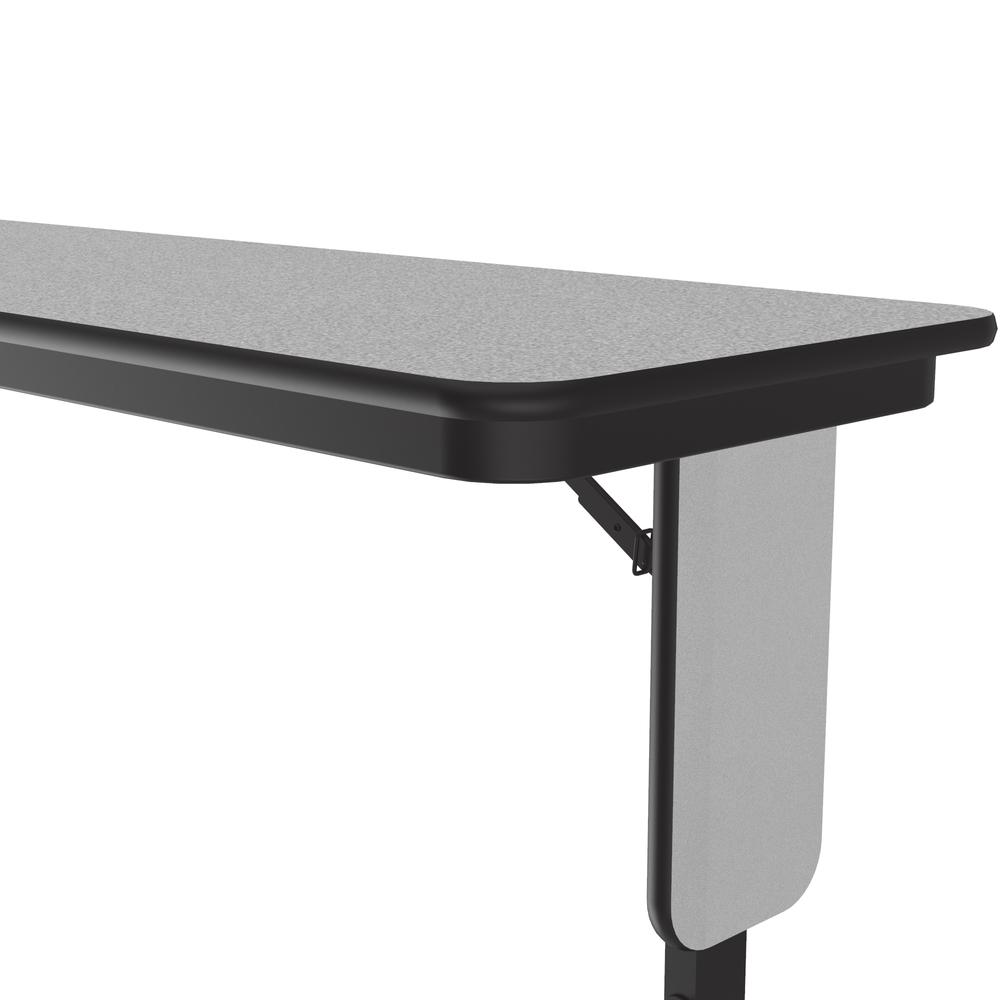Adjustable Height Commercial Laminate Folding Seminar Table with Panel Leg, 18x60" RECTANGULAR GRAY GRANITE BLACK. Picture 2