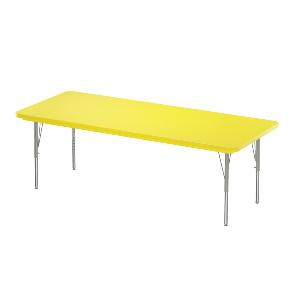 Commercial Blow-Molded Plastic Top Activity Tables 30x60" RECTANGULAR, YELLOW , SILVER MIST. Picture 8