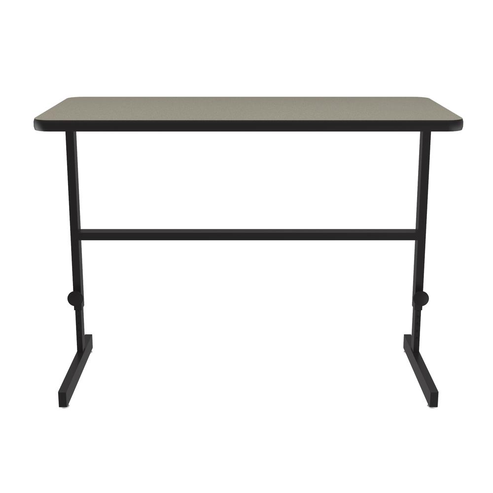 Deluxe High-Pressure Laminate Top Adjustable Standing  Height Work Station, 24x48" RECTANGULAR SAVANNAH SAND BLACK. Picture 4