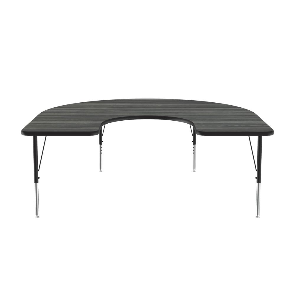 Deluxe High-Pressure Top Activity Tables 60x66" HORSESHOE, NEW ENGLAND DRIFTWOOD, BLACK/CHROME. Picture 8