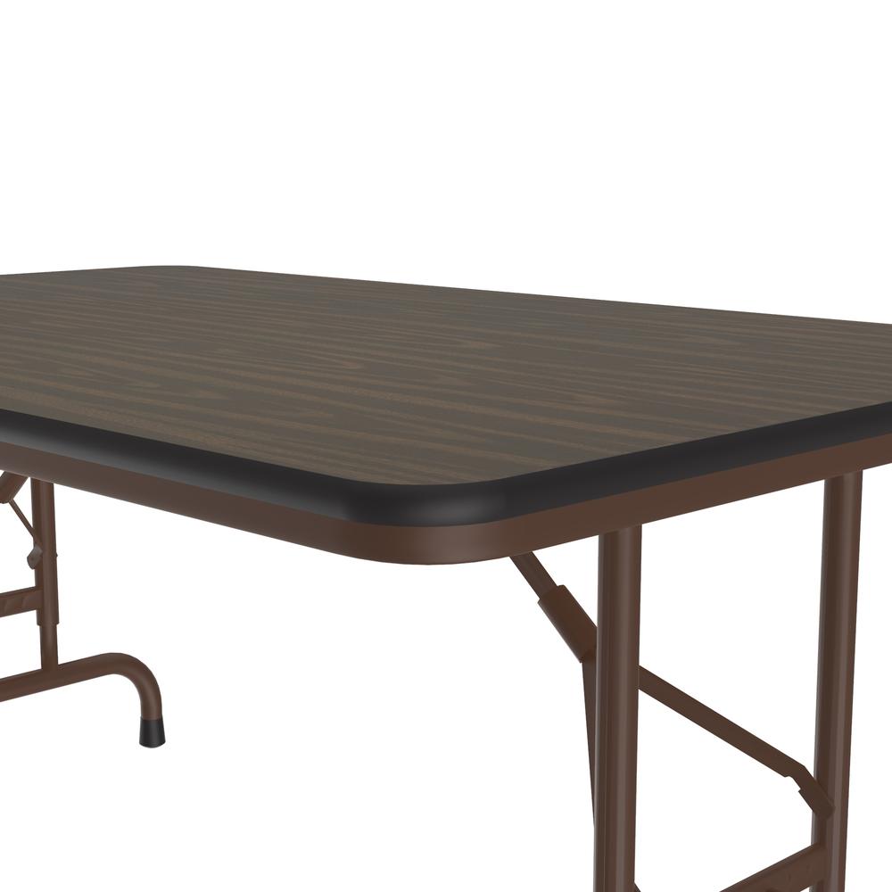 Adjustable Height Econoline Melamine Top Folding Table, 30x48", RECTANGULAR, WALNUT BROWN. Picture 4