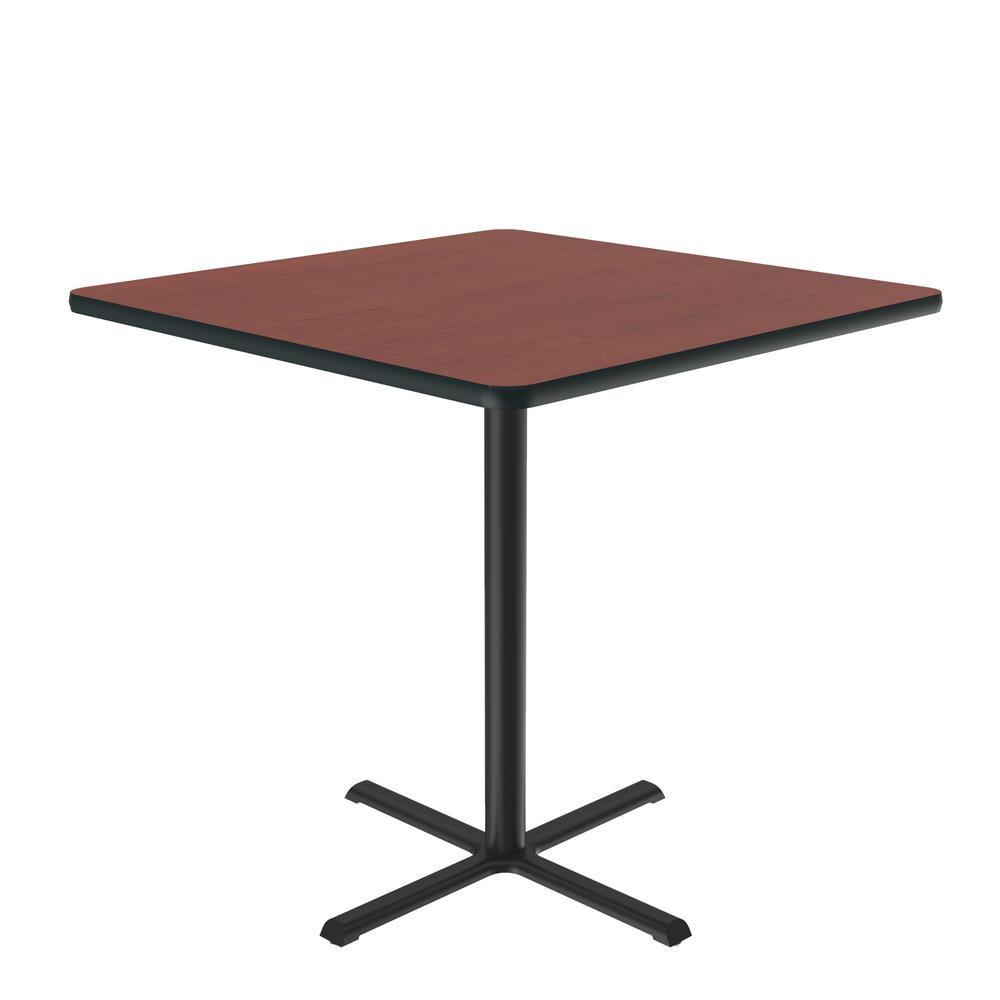 Bar Stool/Standing Height Deluxe High-Pressure Café and Breakroom Table 42x42", SQUARE CHERRY, BLACK. Picture 2