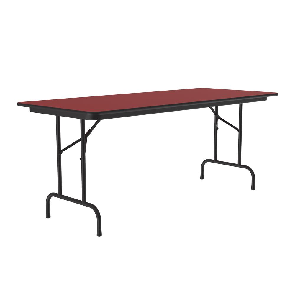Deluxe High Pressure Top Folding Table 30x72" RECTANGULAR, RED BLACK. Picture 3