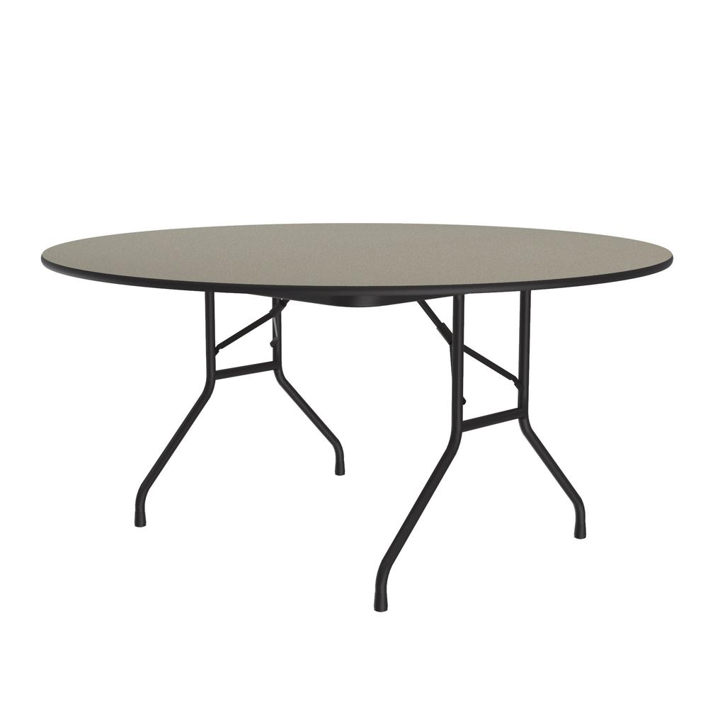 Deluxe High Pressure Top Folding Table 60x60", ROUND SAVANNAH SAND BLACK. Picture 2
