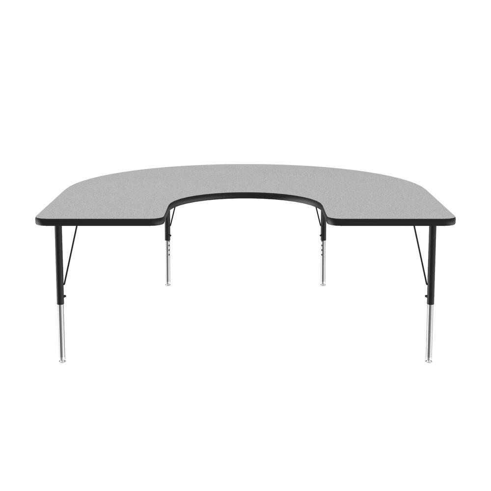 Deluxe High-Pressure Top Activity Tables, 60x66" HORSESHOE, GRAY GRANITE BLACK/CHROME. Picture 1