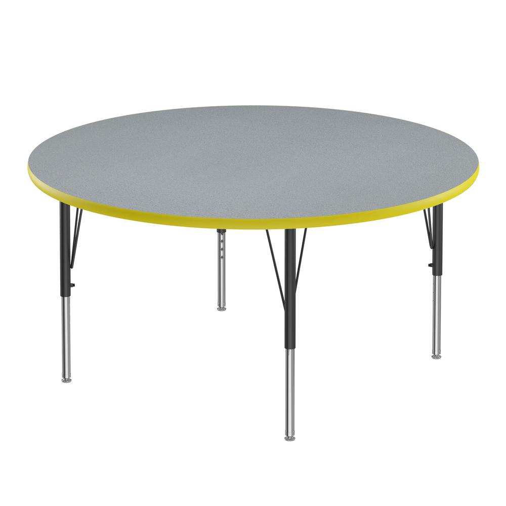Commercial Laminate Top Activity Tables 48x48" ROUND, GRAY GRANITE, BLACK/CHROME. Picture 1