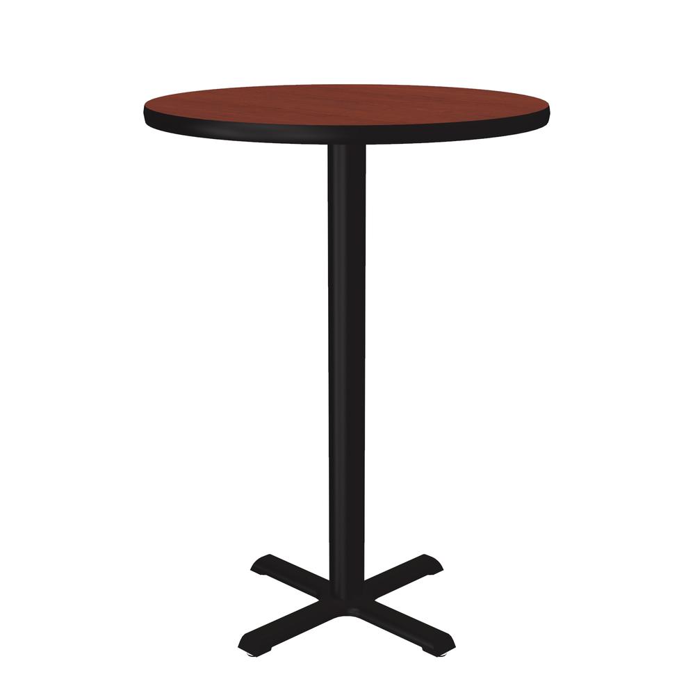 Bar Stool/Standing Height Deluxe High-Pressure Café and Breakroom Table 30x30", ROUND CHERRY BLACK. Picture 2