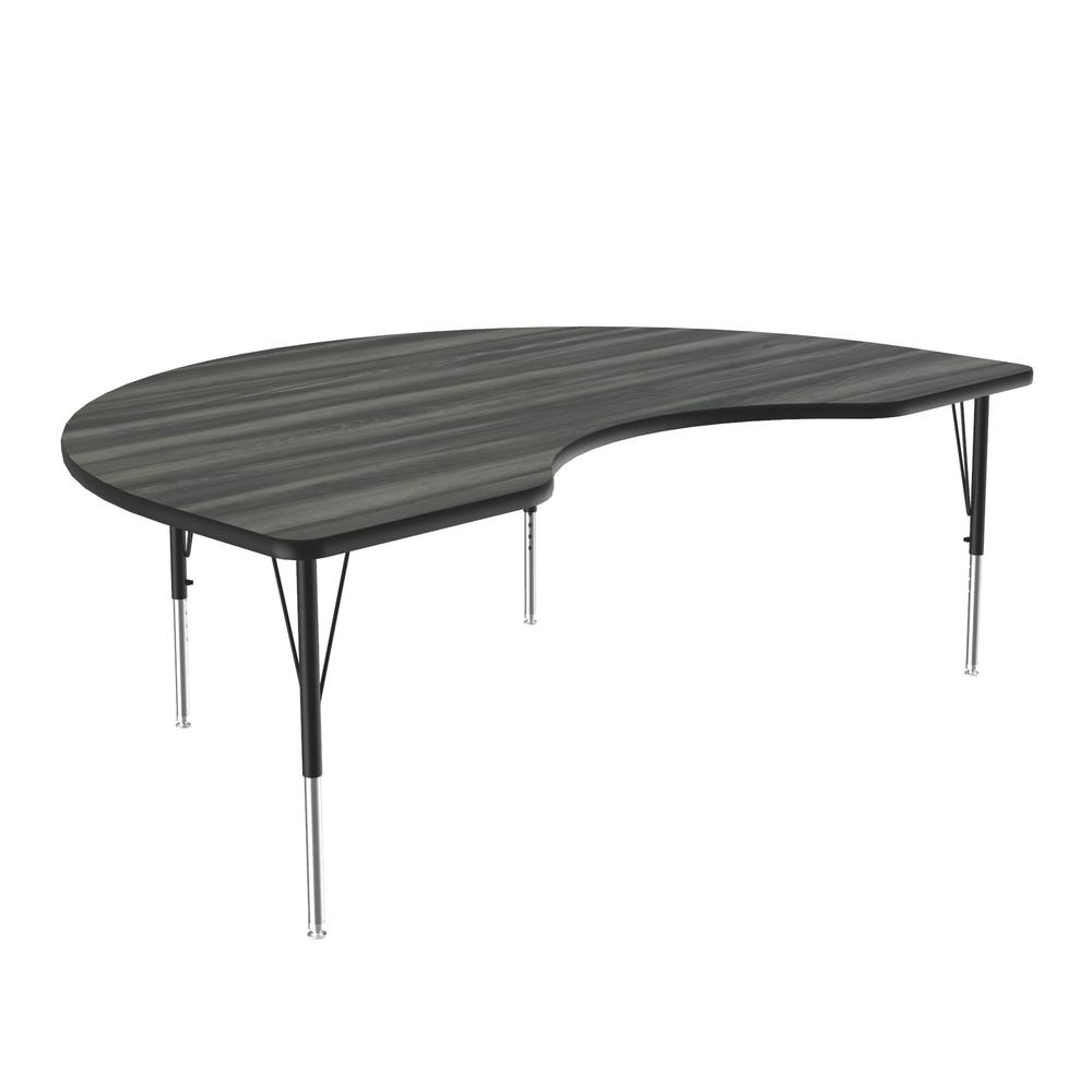 Deluxe High-Pressure Top Activity Tables 48x72", KIDNEY, NEW ENGLAND DRIFTWOOD BLACK/CHROME. Picture 4