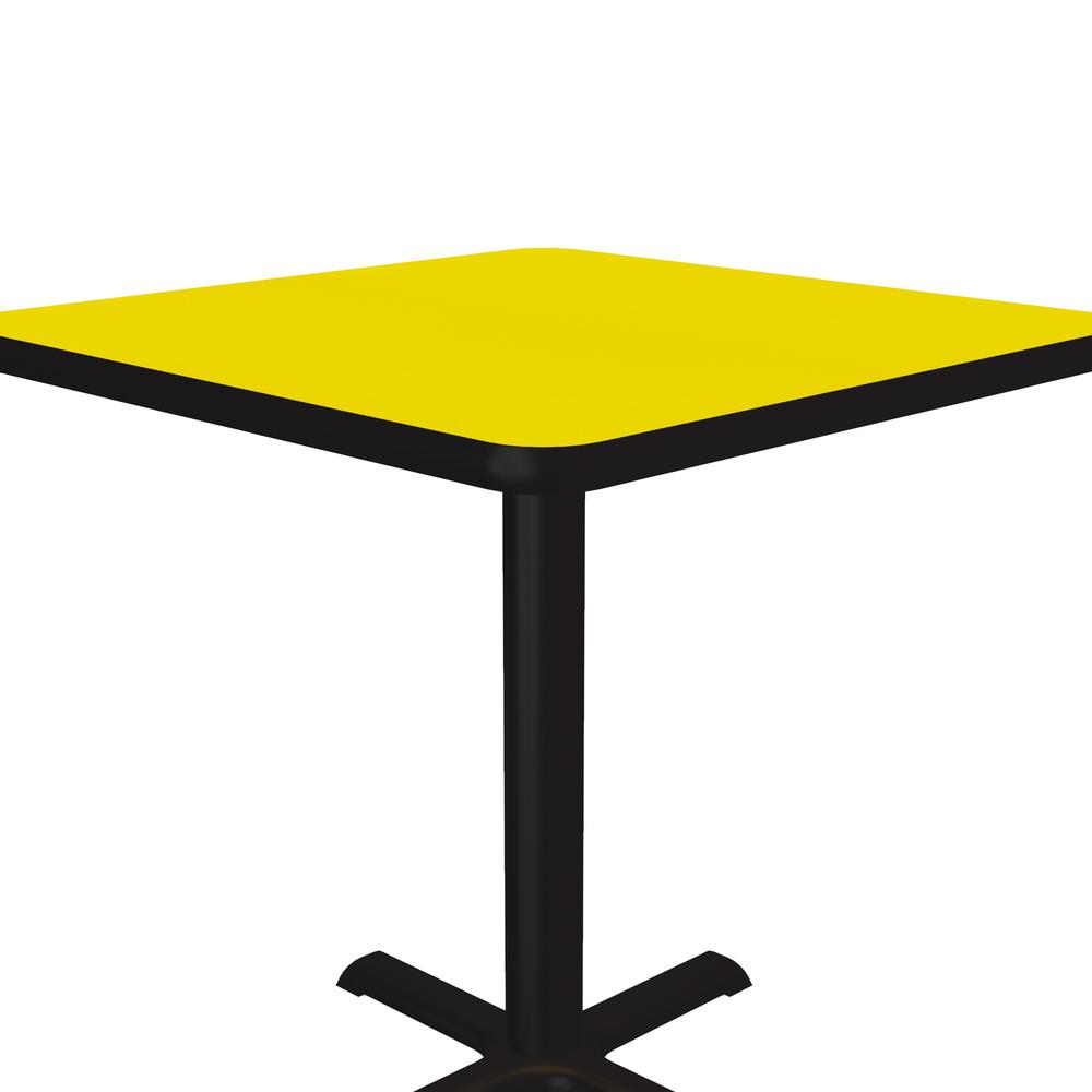 Table Height Deluxe High-Pressure Café and Breakroom Table 24x24", SQUARE YELLOW, BLACK. Picture 6