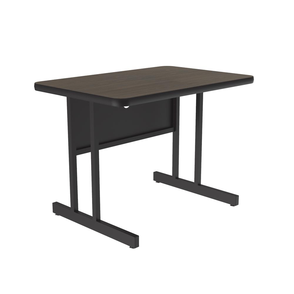Keyboard Height Commercial Laminate Top Computer/Student Desks 24x36" RECTANGULAR, WALNUT, BLACK. Picture 2
