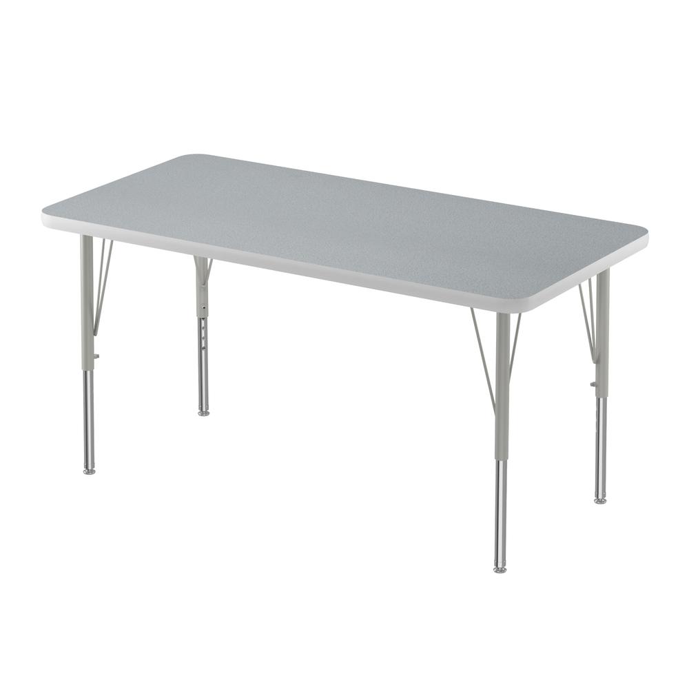 Commercial Laminate Top Activity Tables 24x48" RECTANGULAR GRAY GRANITE, SILVER MIST. Picture 1