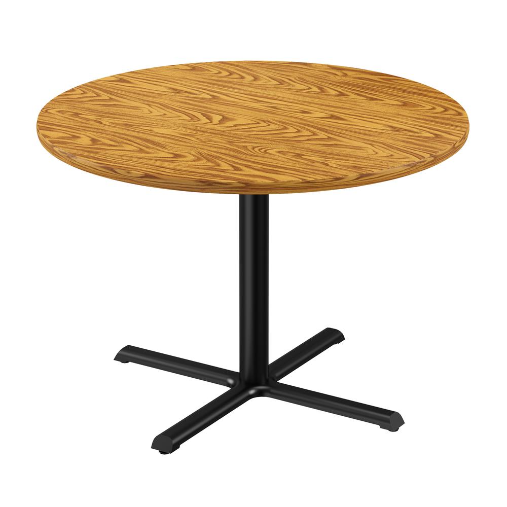 Table Height Deluxe High-Pressure Café and Breakroom Table, 48x48", ROUND, MEDIUM OAK BLACK. Picture 7