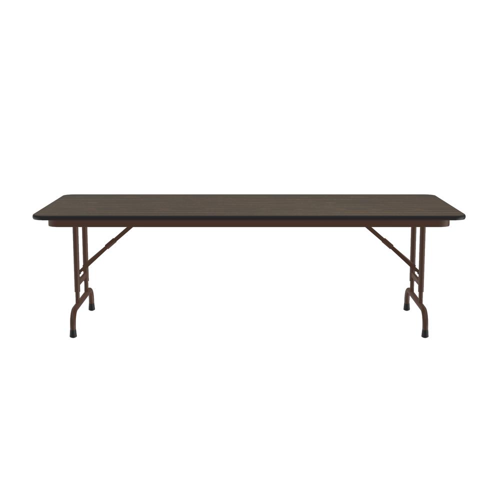 Adjustable Height Econoline Melamine Top Folding Table, 30x72", RECTANGULAR, WALNUT, BROWN. Picture 6
