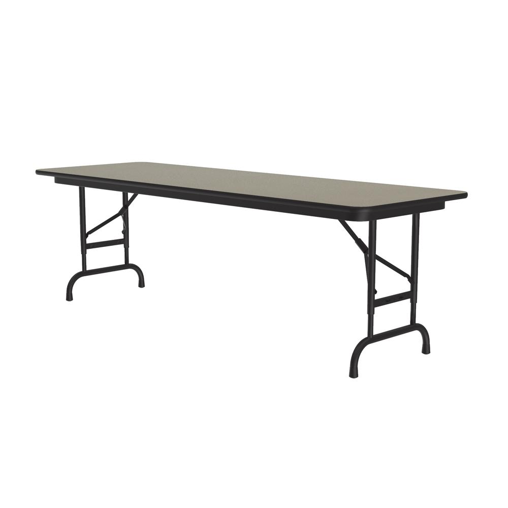 Adjustable Height High Pressure Top Folding Table 24x60" RECTANGULAR, SAVANNAH SAND, BLACK. Picture 6