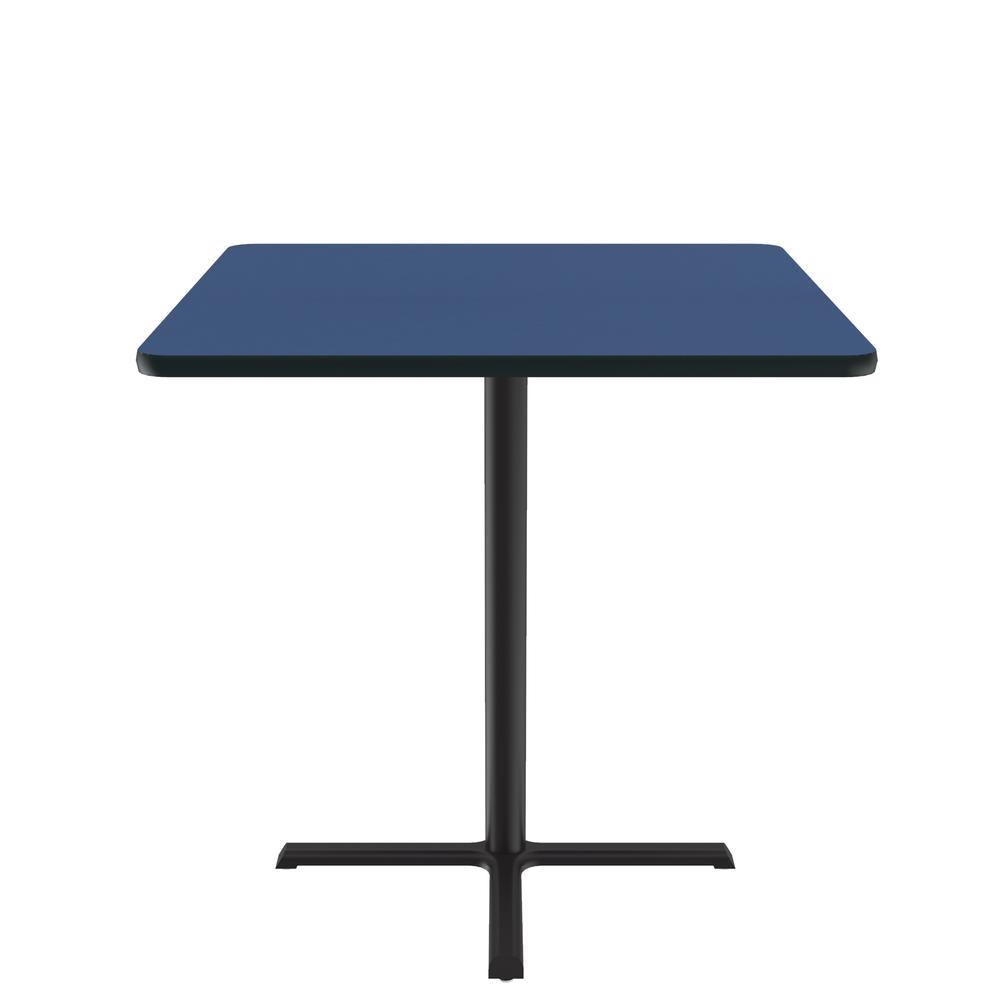 Bar Stool/Standing Height Deluxe High-Pressure Café and Breakroom Table, 42x42" SQUARE BLUE, BLACK. Picture 8
