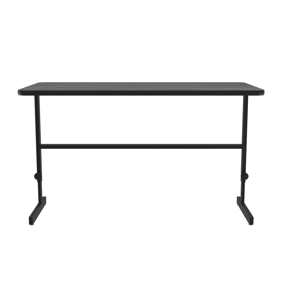 Deluxe High-Pressure Laminate Top Adjustable Standing  Height Work Station 30x60" RECTANGULAR, NEW ENGLAND DRIFTWOOD, BLACK. Picture 6