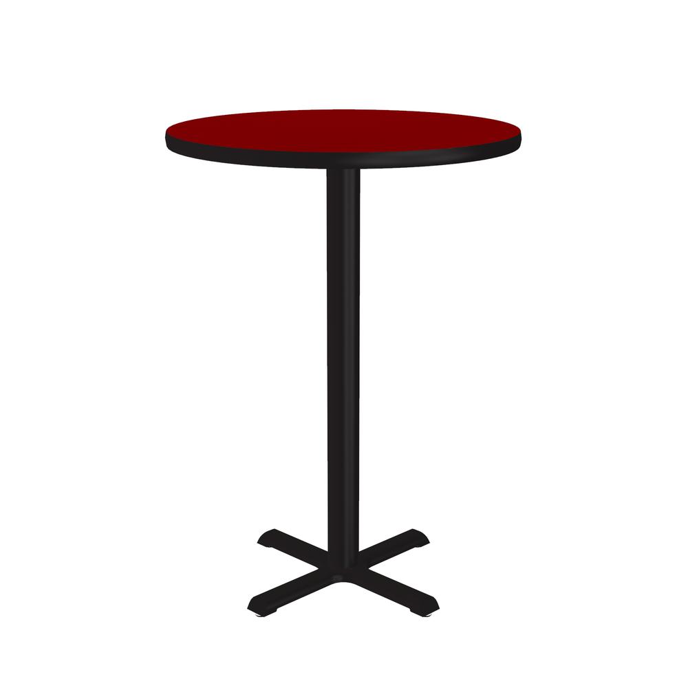 Bar Stool/Standing Height Deluxe High-Pressure Café and Breakroom Table 24x24", ROUND, RED BLACK. Picture 4