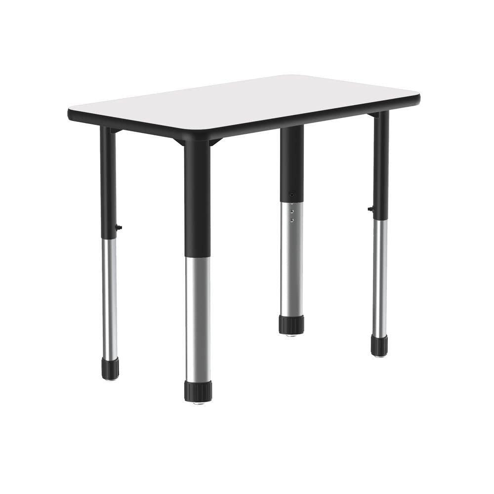 Markerboard-Dry Erase High Pressure Collaborative Desk, 34x20", RECTANGULAR, FROSTY WHITE, BLACK/CHROME. Picture 1
