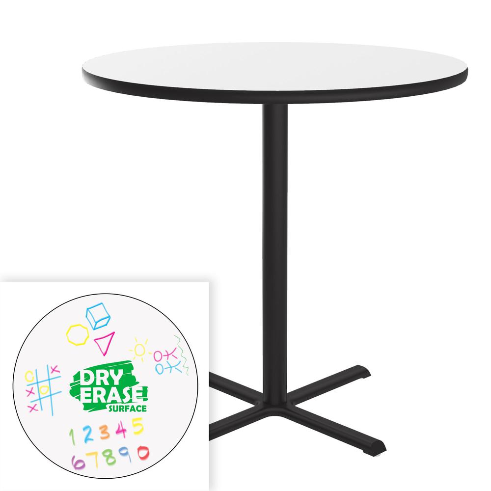 Markerboard-Dry Erase High Pressure Top - Bar Stool Height Café and Breakroom Table, 36x36" SQUARE FROSTY WHTIE, BLACK. Picture 4