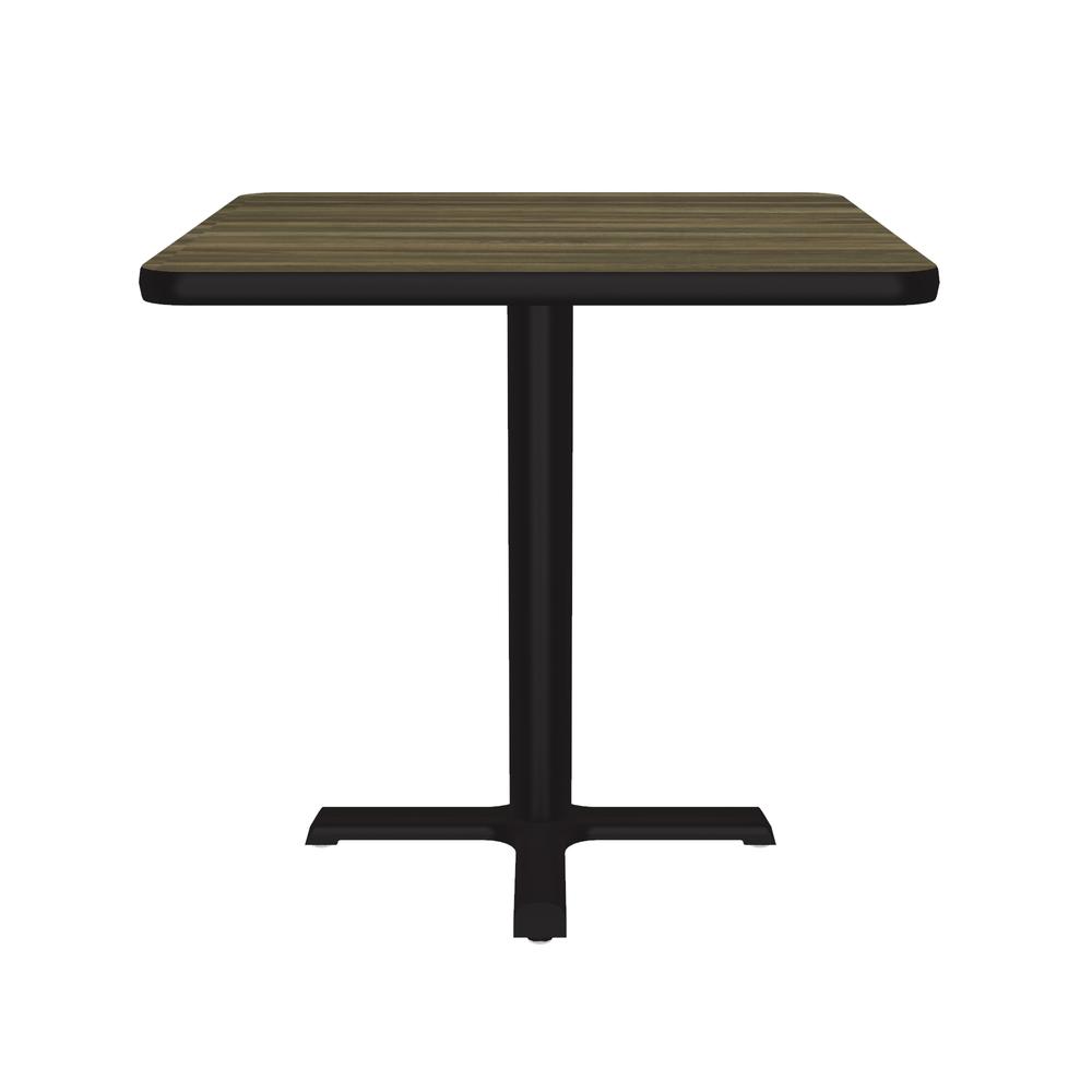 Table Height Deluxe High-Pressure Café and Breakroom Table, 24x24 SQUARE COLONIAL HICKORY, BLACK. Picture 2