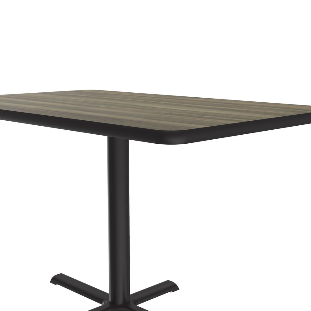 Table Height Deluxe High-Pressure Café and Breakroom Table, 30x42" RECTANGULAR, COLONIAL HICKORY BLACK. Picture 5