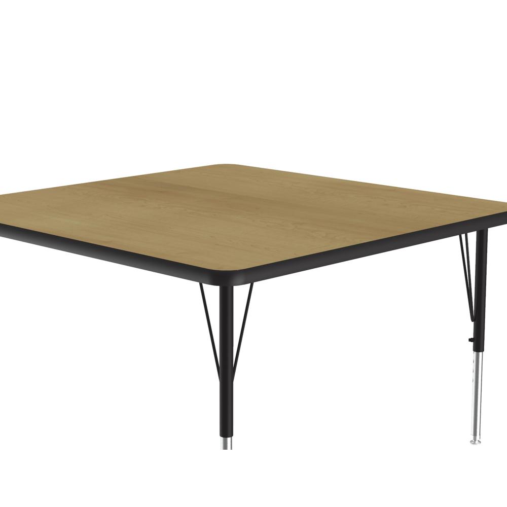 Deluxe High-Pressure Top Activity Tables 36x36 SQUARE, FUSION MAPLE, BLACK/CHROME. Picture 1