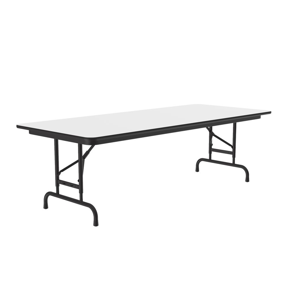 Adjustable Height High Pressure Top Folding Table, 30x72" RECTANGULAR WHITE, BLACK. Picture 2
