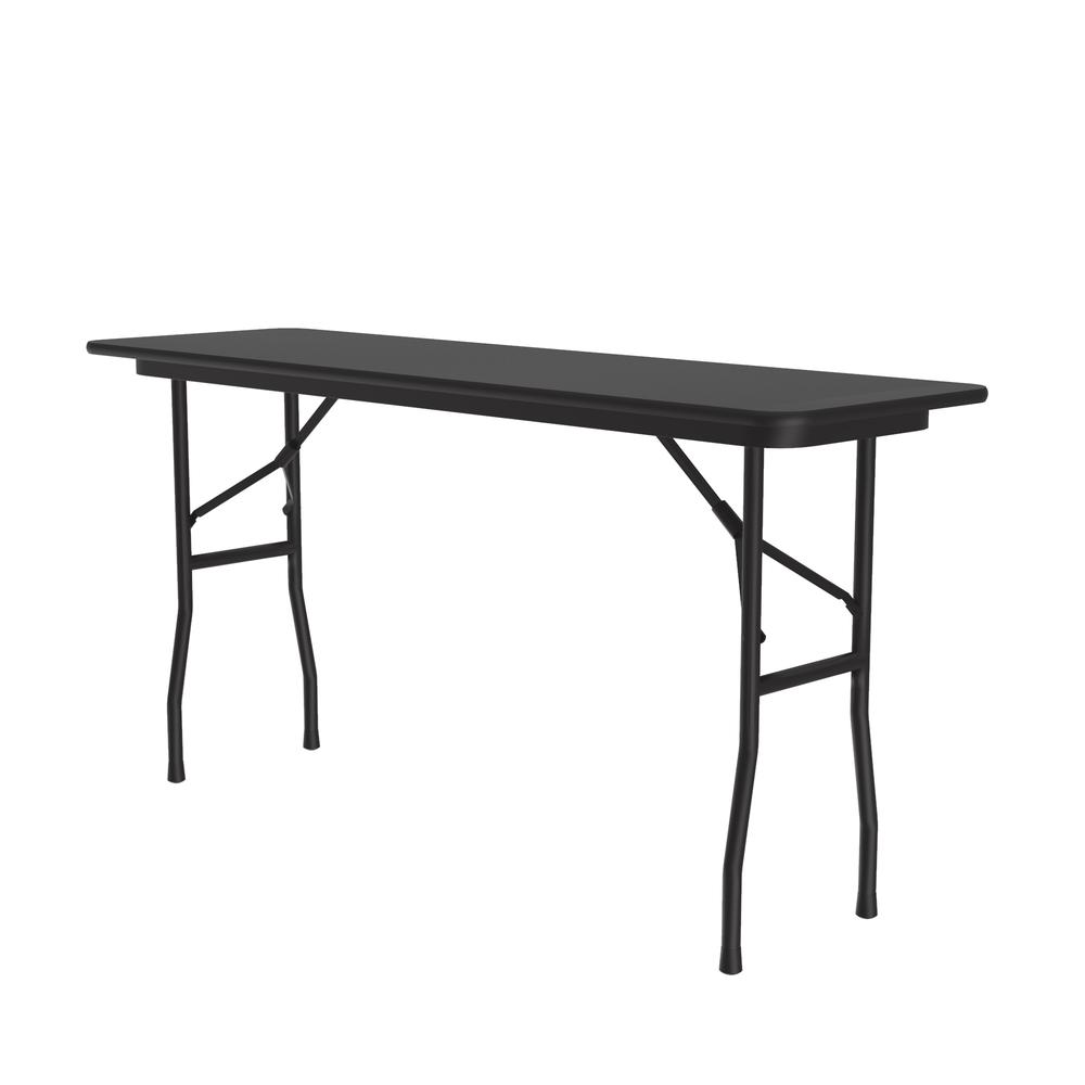 Thermal Fused Laminate Top Folding Table 18x60" RECTANGULAR, BLACK GRANITE, BLACK. Picture 7