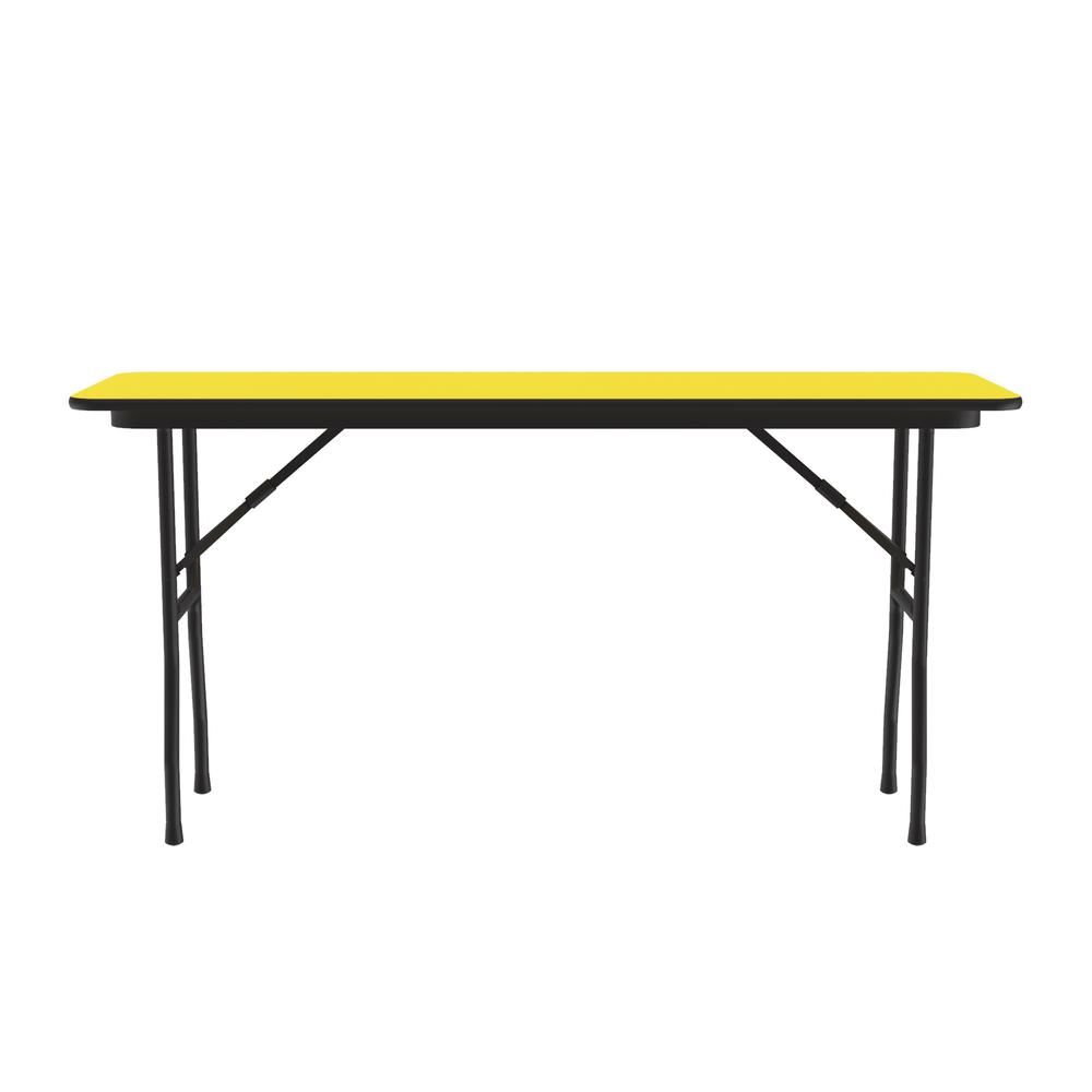 Deluxe High Pressure Top Folding Table 18x72" RECTANGULAR YELLOW, BLACK. Picture 4