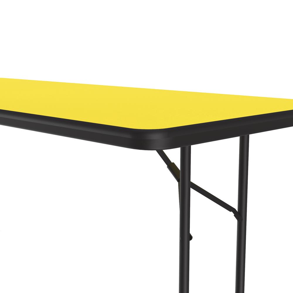 Deluxe High Pressure Top Folding Table, 30x60" RECTANGULAR, YELLOW BLACK. Picture 7