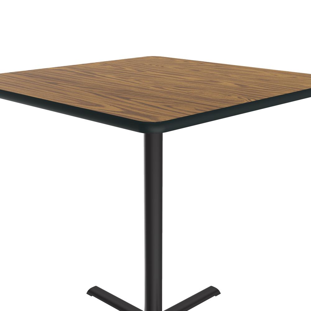 Bar Stool/Standing Height Commercial Laminate Café and Breakroom Table, 42x42", SQUARE, MEDIUM OAK BLACK. Picture 5