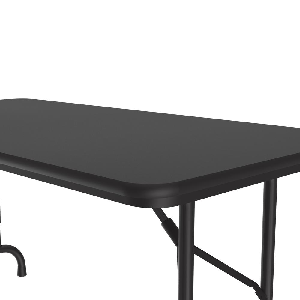 Adjustable Height Thermal Fused Laminate Top Folding Table 24x48" RECTANGULAR BLACK GRANITE, BLACK. Picture 4