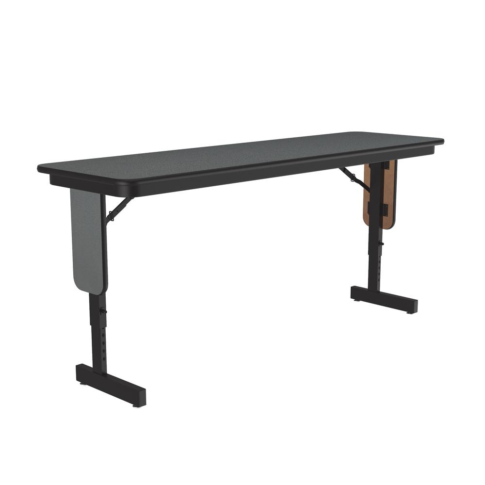 Adjustable Height Deluxe High-Pressure Folding Seminar Table with Panel Leg, 18x60", RECTANGULAR MONTANA GRANITE BLACK. Picture 4