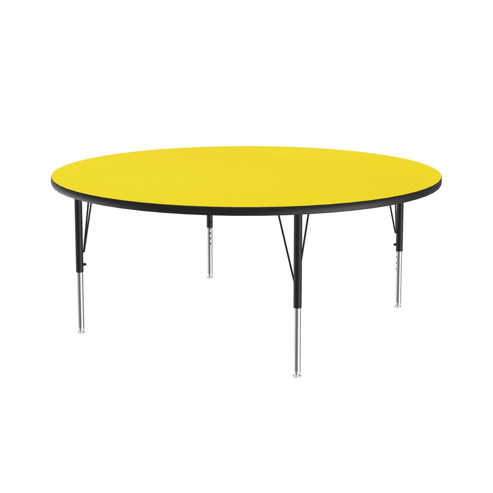 Deluxe High-Pressure Top Activity Tables 60x60" ROUND, YELLOW  BLACK/CHROME. Picture 7